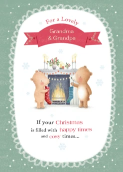 Pod Personalised Cute Festive Fireplace Christmas Card