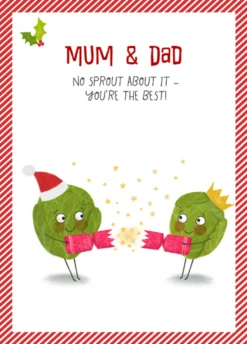 Pod Personalised Mum & Dad Funny Pull A Cracker Christmas Card
