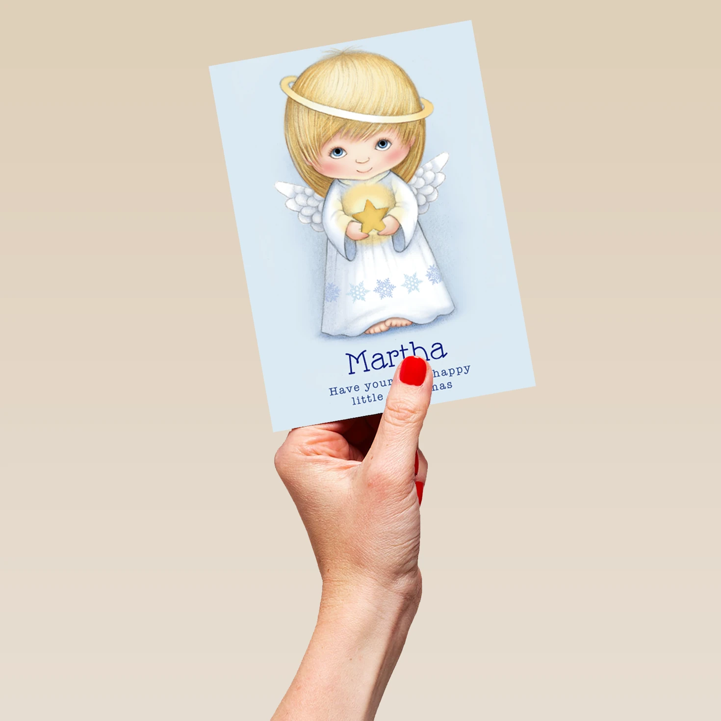 Pod Personalised Cute Star Angel Christmas Card 5 Pod Personalised Cute Star Angel Christmas Card - Image 5