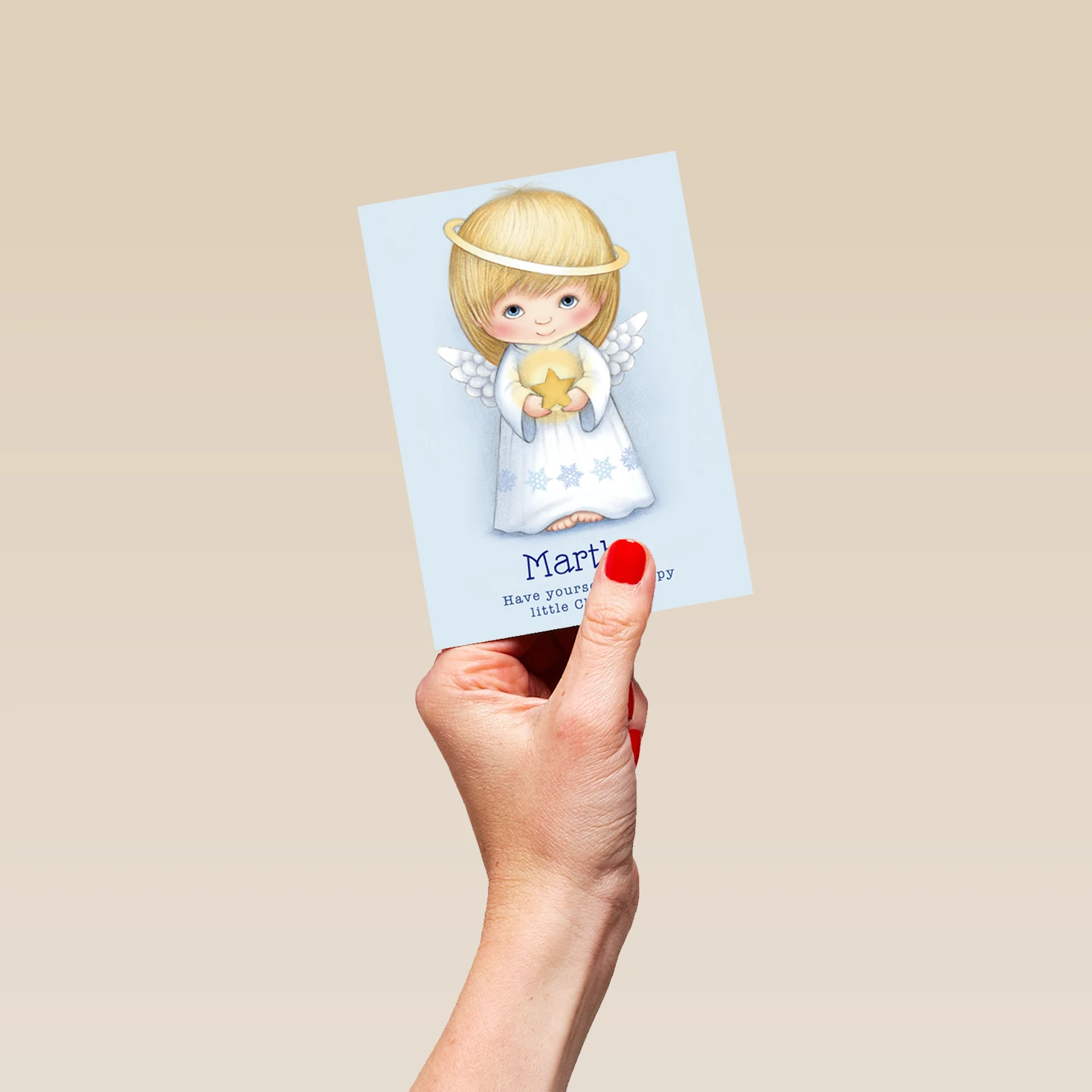 Pod Personalised Cute Star Angel Christmas Card 4 Pod Personalised Cute Star Angel Christmas Card - Image 4