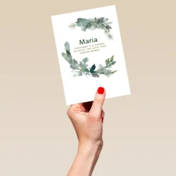 Pod Personalised Traditional Winter Wreath Christmas Card -Pod Shop F3100370 hand L