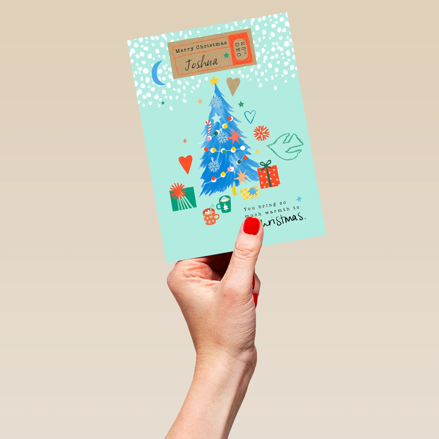 Pod Personalised Contemporary Festive Tree & Presents Christmas Card 5 Pod Personalised Contemporary Festive Tree & Presents Christmas Card - Image 5