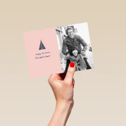 Pod Personalised Festive Happy Photo Tree Christmas Card -Pod Shop F3100377 hand L