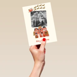 Pod Personalised Santa Sleigh & Reindeer Photo Christmas Card -Pod Shop F3100378 hand L