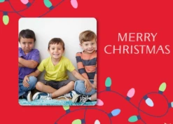 Pod Personalised Bright Lights Christmas Photo Upload Card