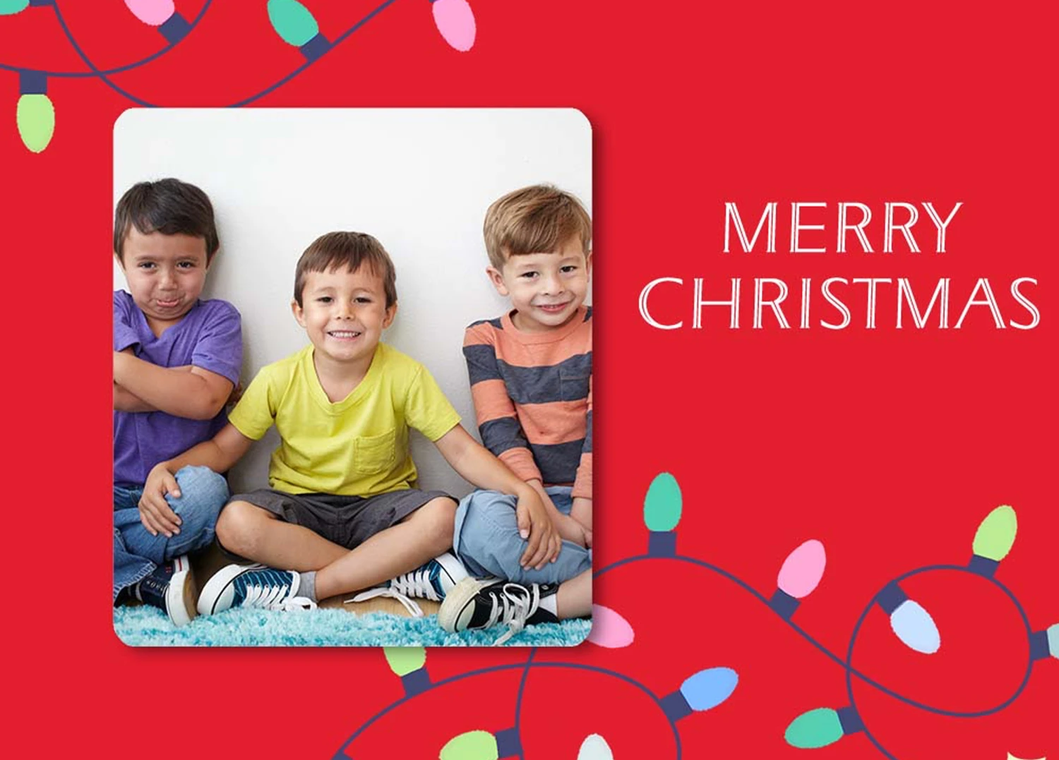 Pod Personalised Bright Lights Christmas Photo Upload Card 1 Pod Personalised Bright Lights Christmas Photo Upload Card