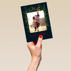 Pod Personalised Winter Wreath Photo Christmas Card -Pod Shop F3100386 hand L