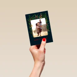 Pod Personalised Winter Wreath Photo Christmas Card -Pod Shop F3100386 hand S