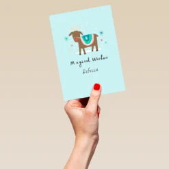 Pod Personalised Cute Snowy Reindeer Christmas Card -Pod Shop F3100390 hand L