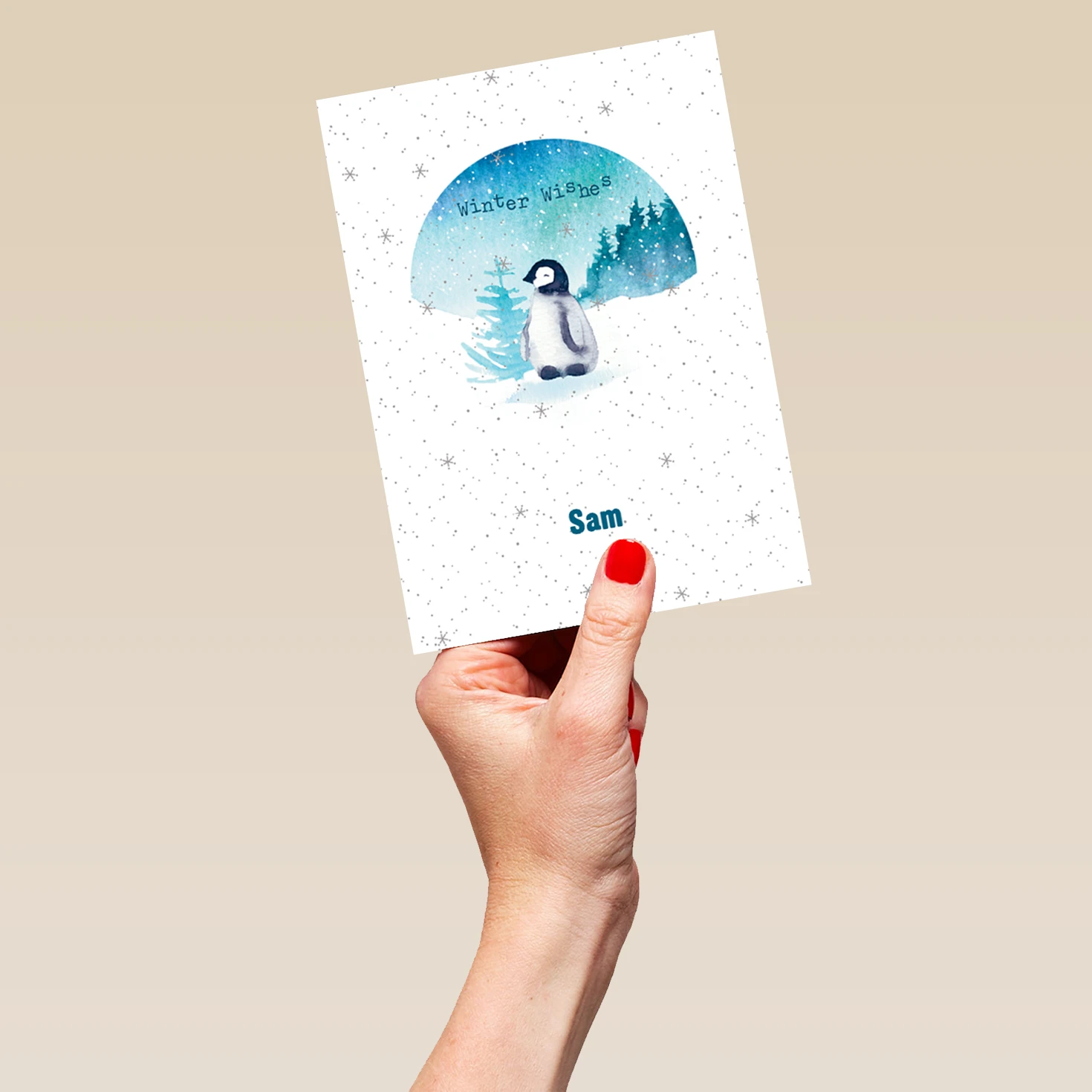 Pod Personalised Cute Penguin Snowy Winter Christmas Card 5 Pod Personalised Cute Penguin Snowy Winter Christmas Card - Image 5