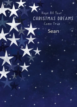 Pod Personalised Contemporary Starry Night Dreams Christmas Card