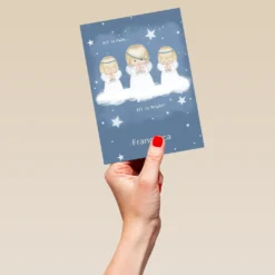 Pod Personalised Cute Angels Starry Night Christmas Card -Pod Shop F3100398 hand L