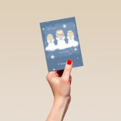 Pod Personalised Cute Angels Starry Night Christmas Card -Pod Shop F3100398 hand S
