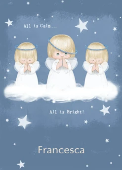 Pod Personalised Cute Angels Starry Night Christmas Card