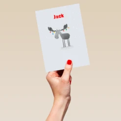 Pod Personalised Festive Fun Snowy Reindeer Christmas Card 9 Pod Personalised Festive Fun Snowy Reindeer Christmas Card -Pod Shop F3100400 hand L