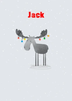 Pod Personalised Festive Fun Snowy Reindeer Christmas Card