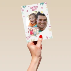 Pod Personalised Cute Christmas Wishes Photo Upload Card -Pod Shop F3100405 hand L