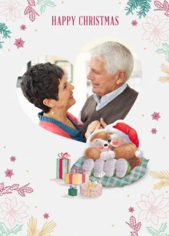 Pod Personalised Cute Heart Happy Christmas Photo Upload Card