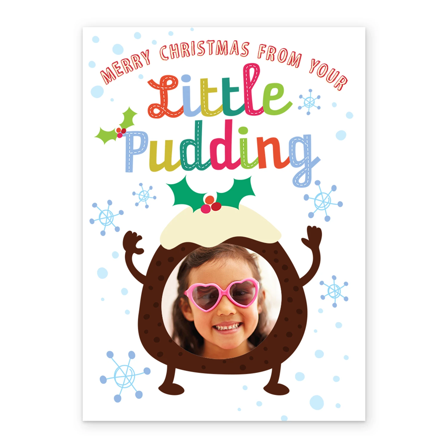 Pod Personalised Funny Little Pudding Christmas Photo Upload Card 2 Pod Personalised Funny Little Pudding Christmas Photo Upload Card - Image 2