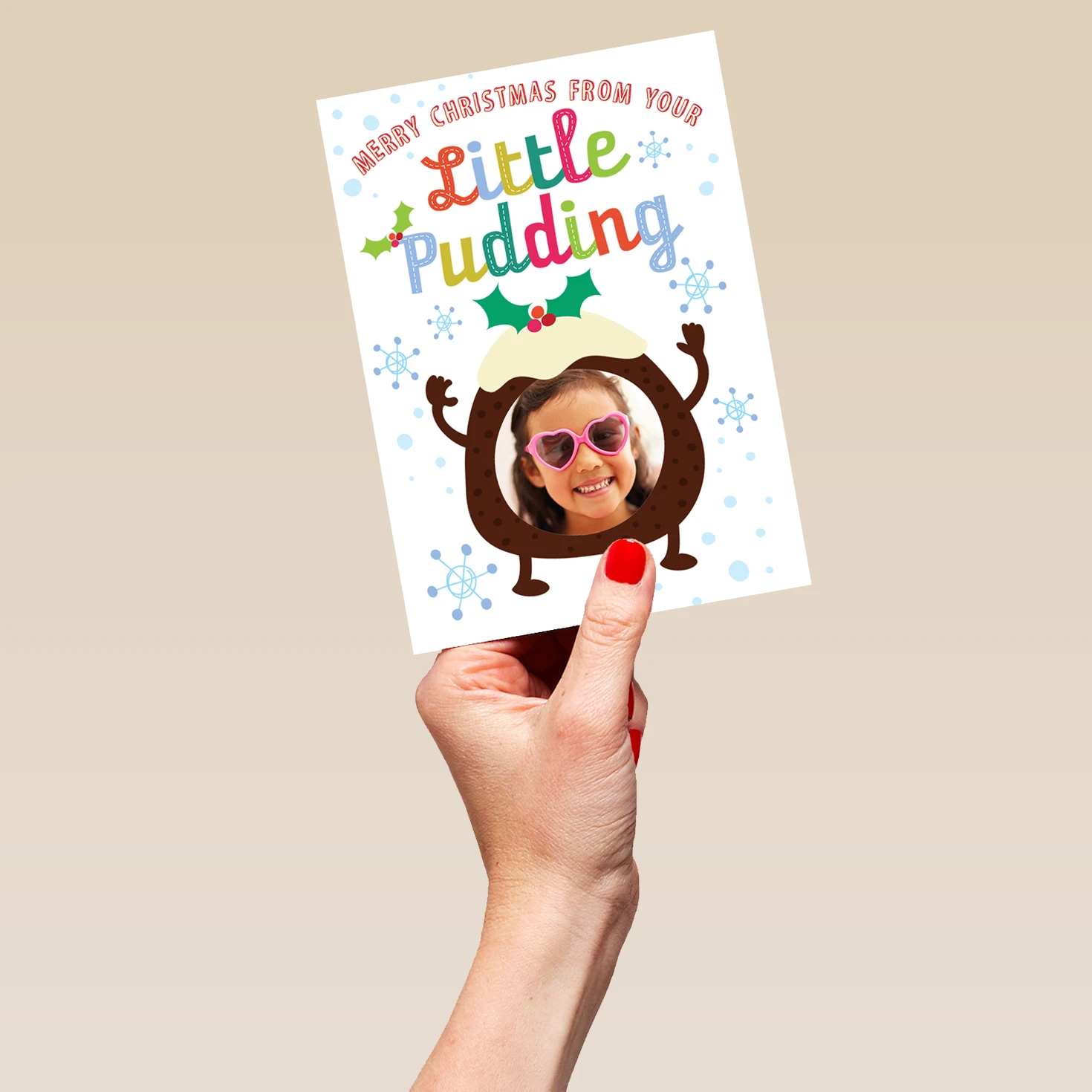 Pod Personalised Funny Little Pudding Christmas Photo Upload Card 5 Pod Personalised Funny Little Pudding Christmas Photo Upload Card - Image 5