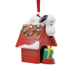 Hallmark Collectable PEANUTS Christmas Ornament - SNOOPY On Doghouse Design