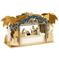 Hallmark Christmas Paper Wonder Card - 3D Nativity Scene Design -Pod Shop PV.103.XPJ9929 scaled