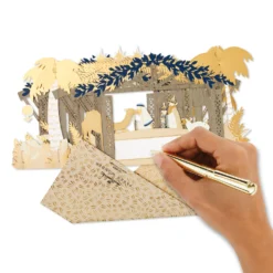 Hallmark Christmas Paper Wonder Card - 3D Nativity Scene Design -Pod Shop PV.161.XPJ9929 scaled