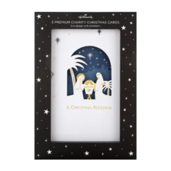 Hallmark Christmas Charity Cards - Pack Of 5 Premium Nativity Scene Design