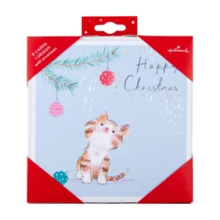 Hallmark Christmas Cards - Pack Of 8 In 1 Festive Cat Design